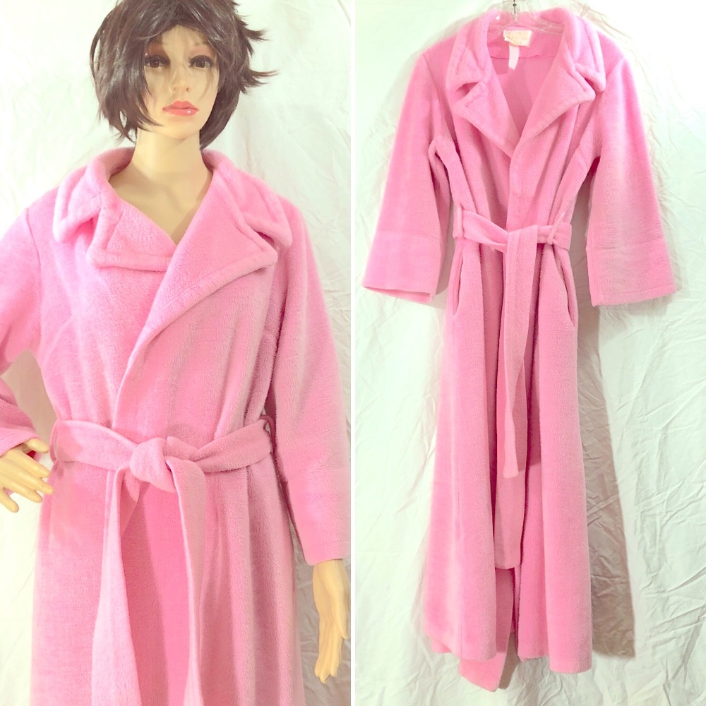 Vtg 70s Plush Brady Bunch Vibes Bathrobe